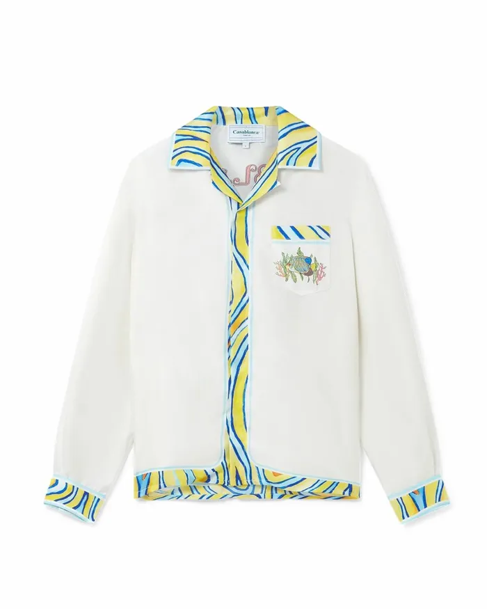 Casablanca Paris Shirts Aquatique Silk Shirt 8211 Men