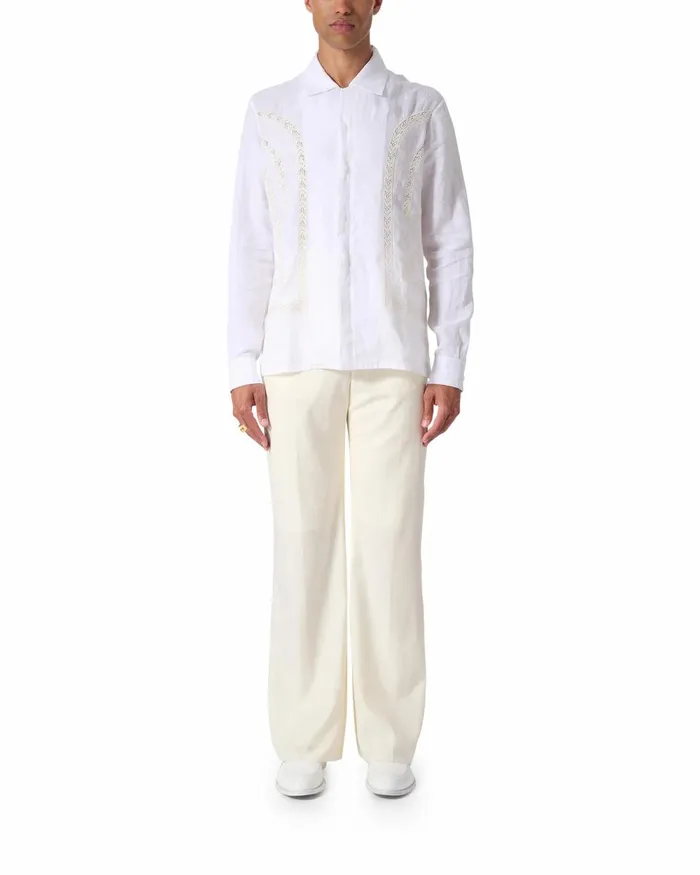 Casablanca Paris Shirts Broderie Anglaise Linen Shirt 8211 Men Casablanca Paris Shirts Broderie Anglaise Linen Shirt 8211 Men