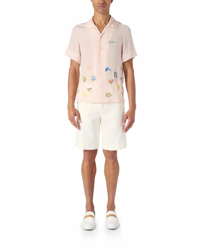 Casablanca Paris Shirts Casa Icons Embroidery Silk Shirt 8211 Men Casablanca Paris Shirts Casa Icons Embroidery Silk Shirt 8211 Men