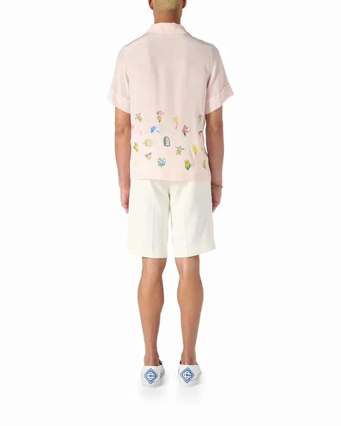 Casablanca Paris Shirts Casa Icons Embroidery Silk Shirt 8211 Men Casablanca Paris Shirts Casa Icons Embroidery Silk Shirt 8211 Men