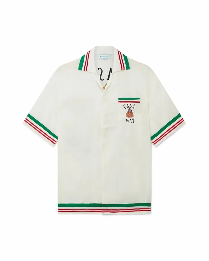 Casablanca Paris Shirts Casa Way Knitted Collar Silk Shirt 8211 Men Casablanca Paris Shirts Casa Way Knitted Collar Silk Shirt 8211 Men
