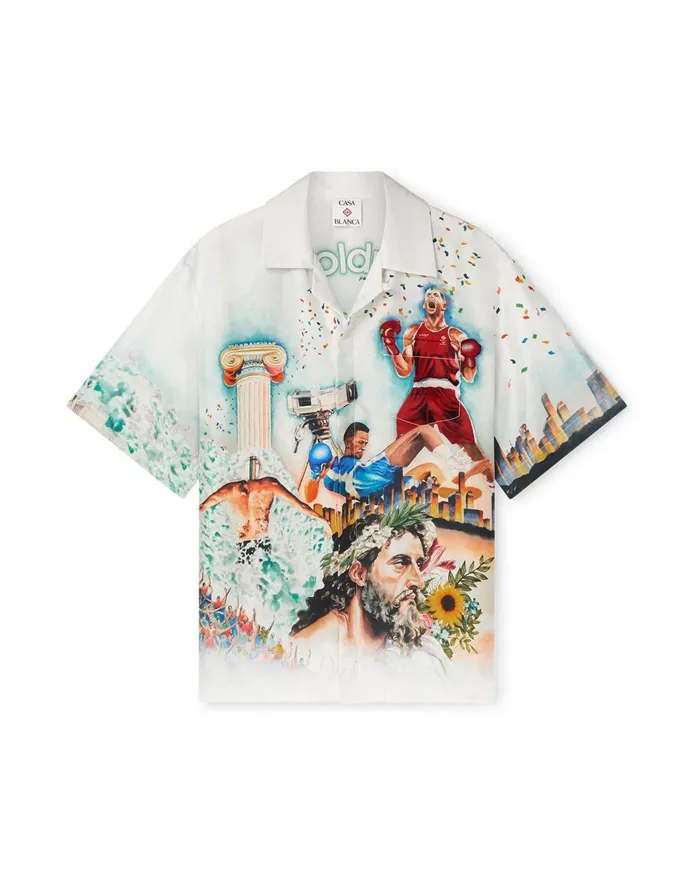 Casablanca Paris Shirts Celebration Du Sport Silk Shirt 8211 MenWomen