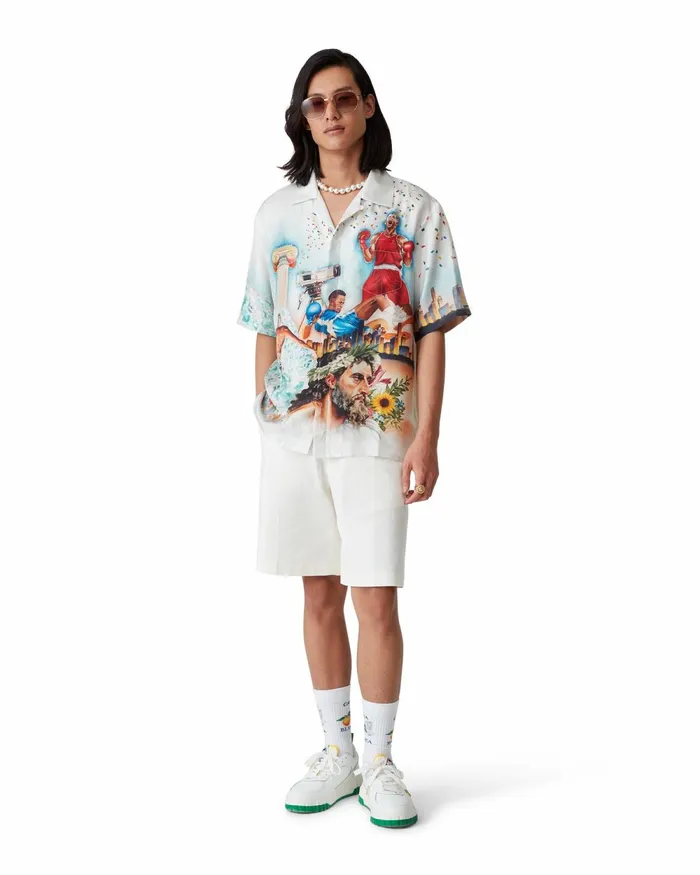 Casablanca Paris Shirts Celebration Du Sport Silk Shirt 8211 MenWomen Casablanca Paris Shirts Celebration Du Sport Silk Shirt 8211 MenWomen
