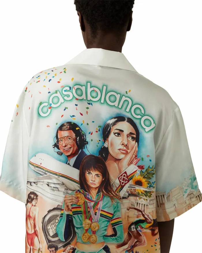 Casablanca Paris Shirts Celebration Du Sport Silk Shirt 8211 MenWomen Casablanca Paris Shirts Celebration Du Sport Silk Shirt 8211 MenWomen