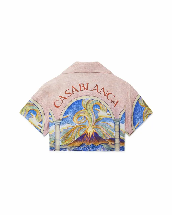 Casablanca Paris Shirts Chevaux Sauvages Cropped Silk Shirt 8211 Women