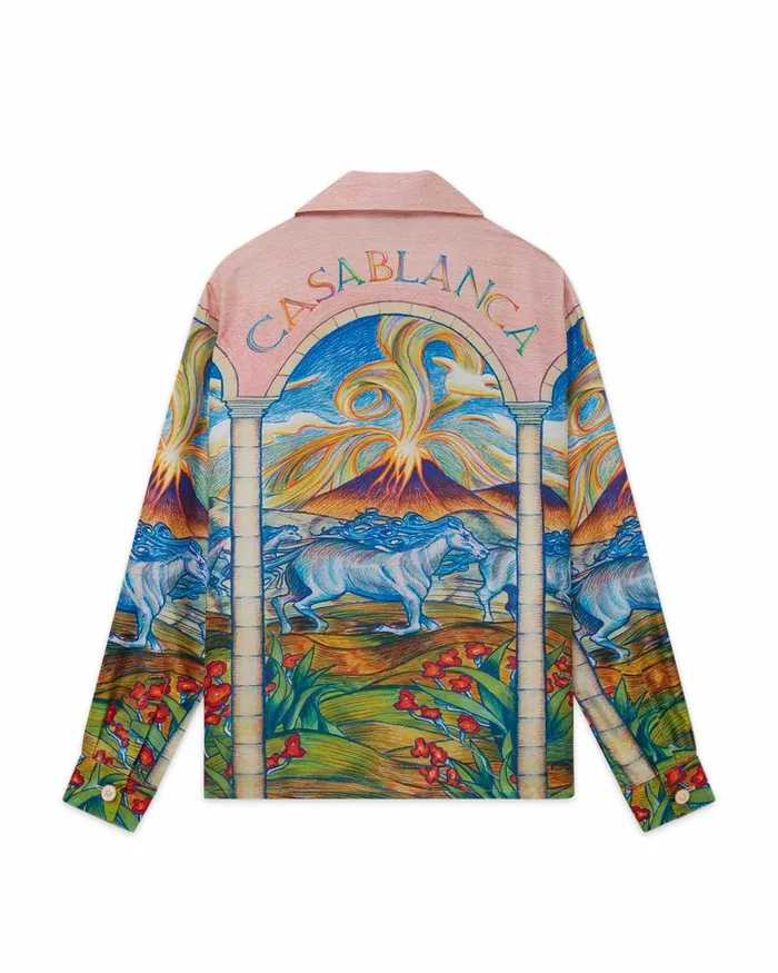 Casablanca Paris Shirts Chevaux Sauvages Silk Shirt 8211 Men