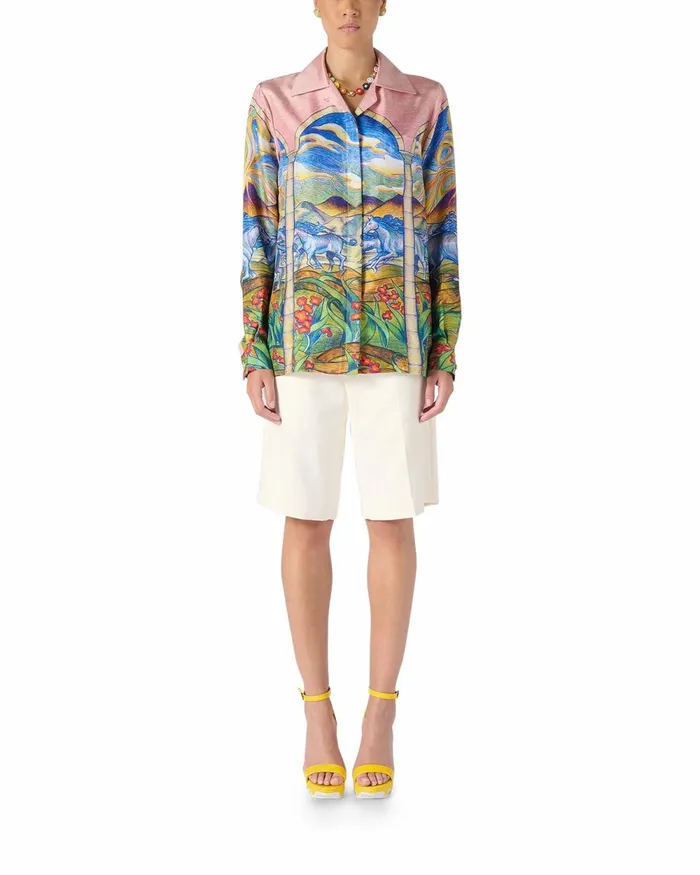 Casablanca Paris Shirts Chevaux Sauvages Silk Shirt 8211 Women Casablanca Paris Shirts Chevaux Sauvages Silk Shirt 8211 Women