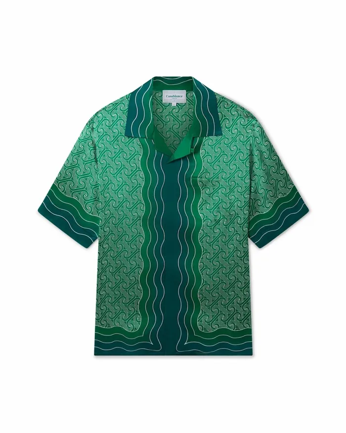 Casablanca Paris Shirts Column Monogram Silk Shirt 8211 MenWomen