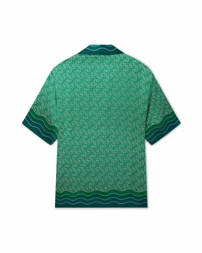 Casablanca Paris Shirts Column Monogram Silk Shirt 8211 MenWomen
