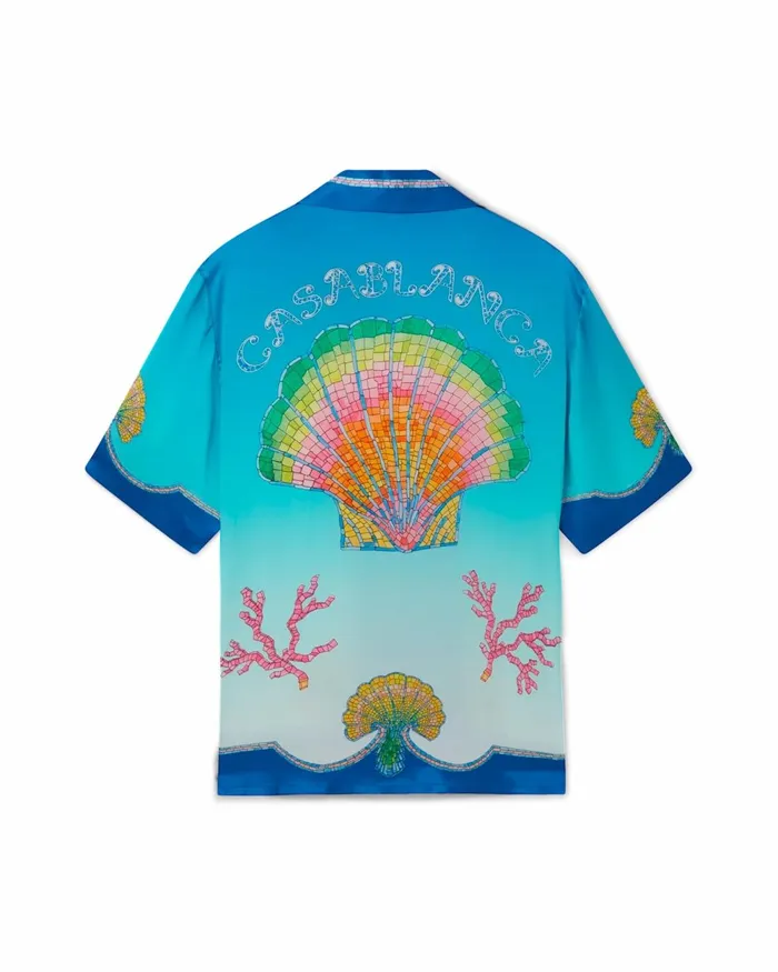 Casablanca Paris Shirts Coquillage Color Silk Shirt 8211 MenWomen