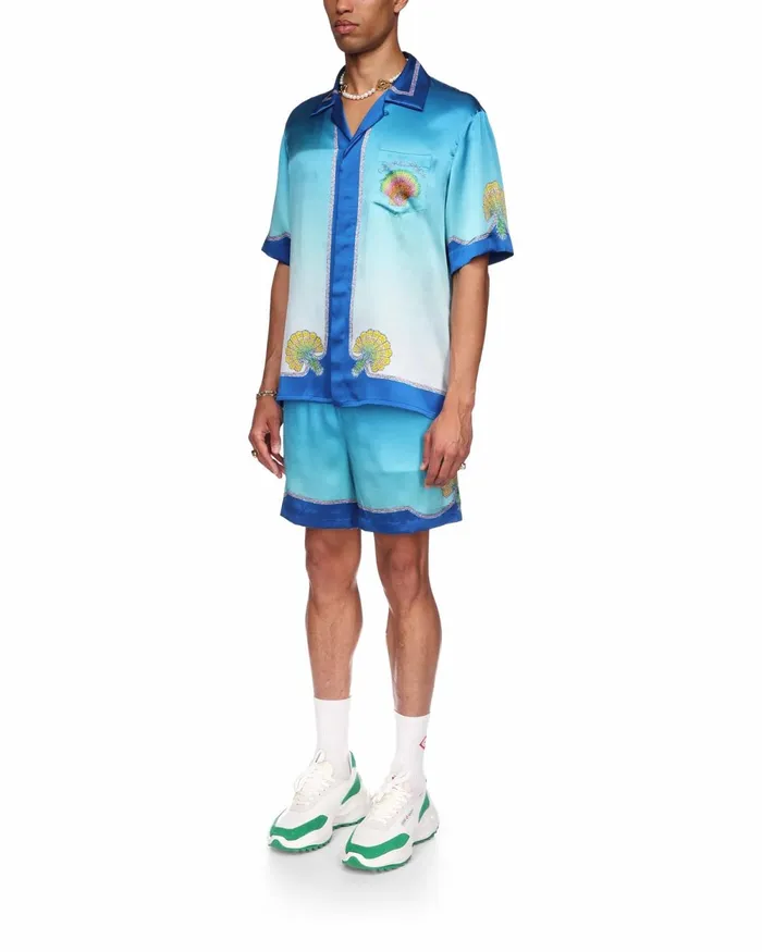 Casablanca Paris Shirts Coquillage Color Silk Shirt 8211 MenWomen Casablanca Paris Shirts Coquillage Color Silk Shirt 8211 MenWomen