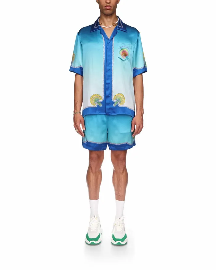 Casablanca Paris Shirts Coquillage Color Silk Shirt 8211 MenWomen Casablanca Paris Shirts Coquillage Color Silk Shirt 8211 MenWomen