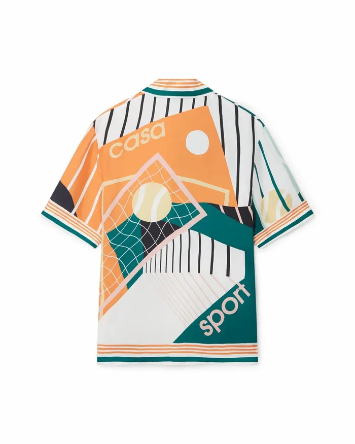 Casablanca Paris Shirts Court Abstrait Silk Shirt 8211 MenWomen