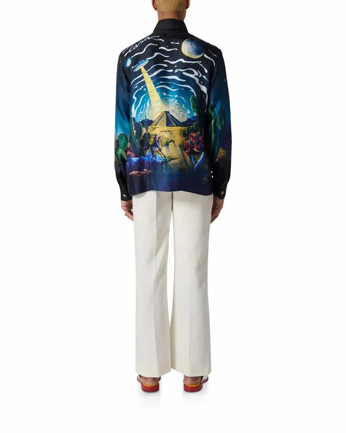 Casablanca Paris Shirts Cowboy De L039Espace Silk Shirt 8211 Men Casablanca Paris Shirts Cowboy De L039Espace Silk Shirt 8211 Men