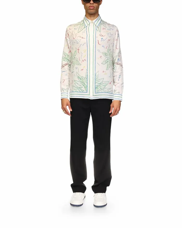 Casablanca Paris Shirts Crayon Tennis Club Silk Shirt 8211 MenWomen