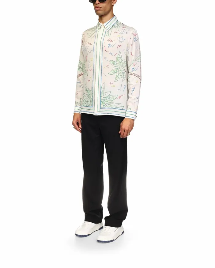 Casablanca Paris Shirts Crayon Tennis Club Silk Shirt 8211 MenWomen