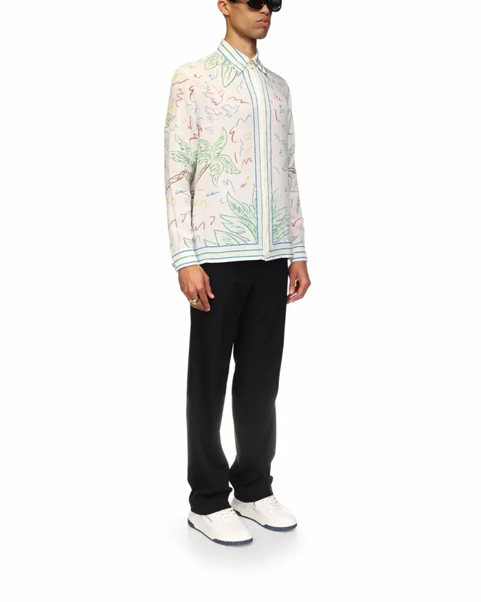 Casablanca Paris Shirts Crayon Tennis Club Silk Shirt 8211 MenWomen