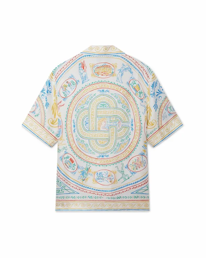 Casablanca Paris Shirts Crayon Vase Silk Shirt 8211 MenWomen