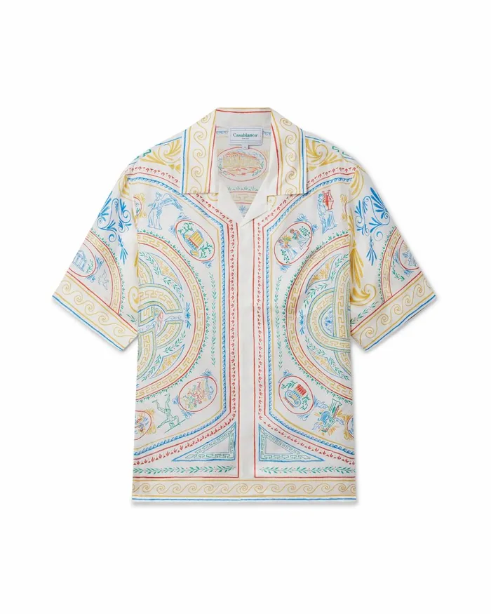 Casablanca Paris Shirts Crayon Vase Silk Shirt 8211 MenWomen