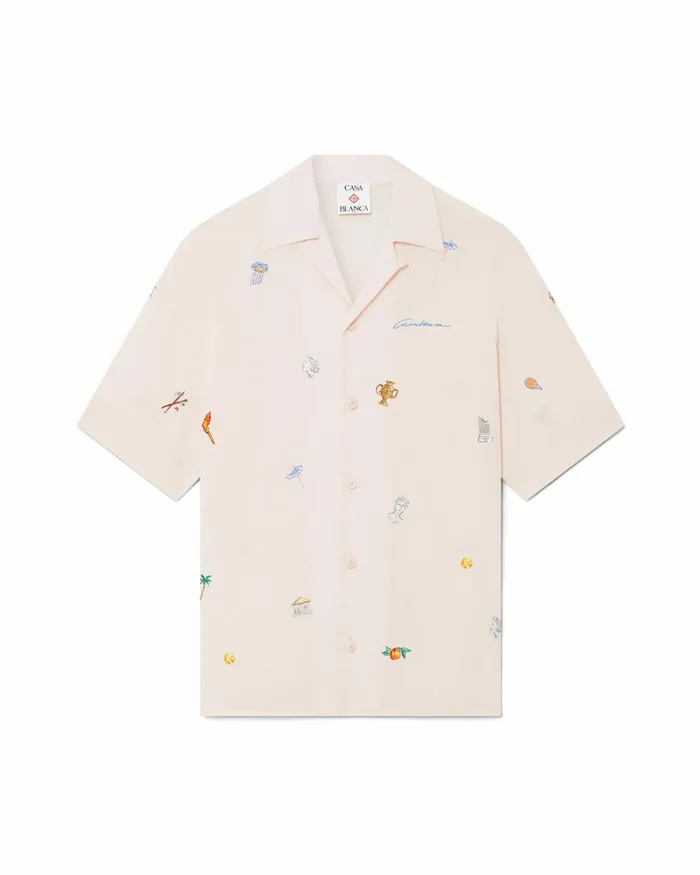 Casablanca Paris Shirts Embroidered Motif Shirt 8211 MenWomen