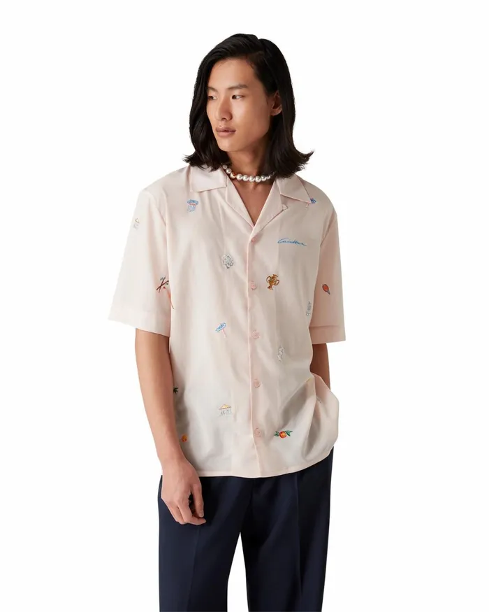 Casablanca Paris Shirts Embroidered Motif Shirt 8211 MenWomen