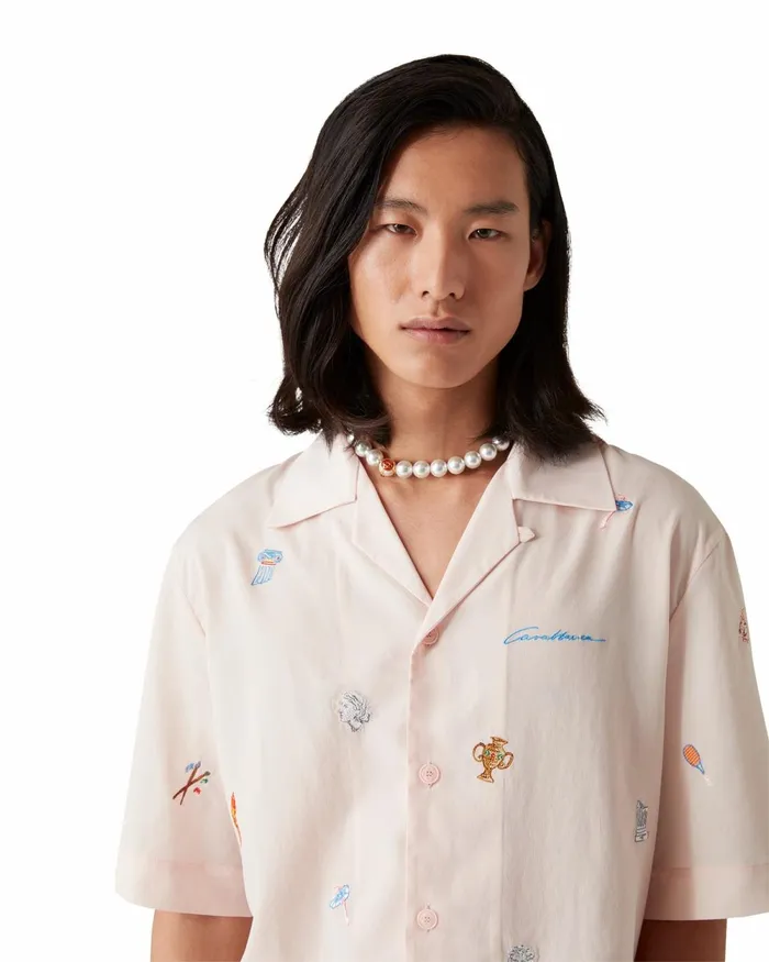 Casablanca Paris Shirts Embroidered Motif Shirt 8211 MenWomen