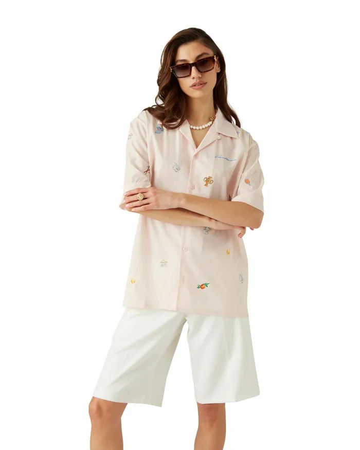 Casablanca Paris Shirts Embroidered Motif Shirt 8211 MenWomen