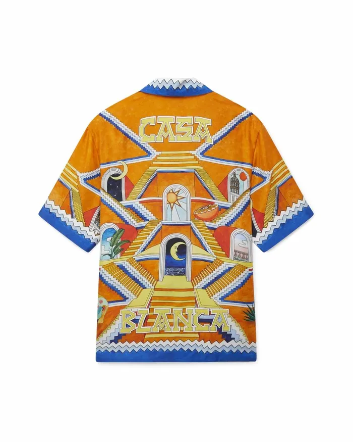 Casablanca Paris Shirts Escalier Infini Silk Shirt 8211 Men