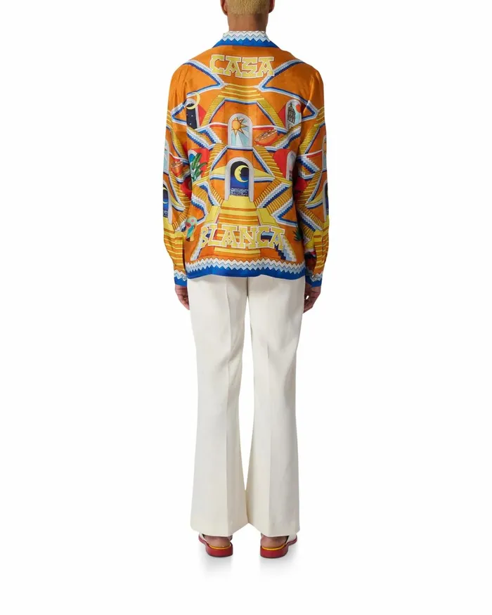 Casablanca Paris Shirts Escalier Infini Silk Shirt 8211 Men Casablanca Paris Shirts Escalier Infini Silk Shirt 8211 Men
