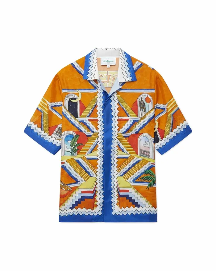 Casablanca Paris Shirts Escalier Infini Silk Shirt 8211 Men Casablanca Paris Shirts Escalier Infini Silk Shirt 8211 Men