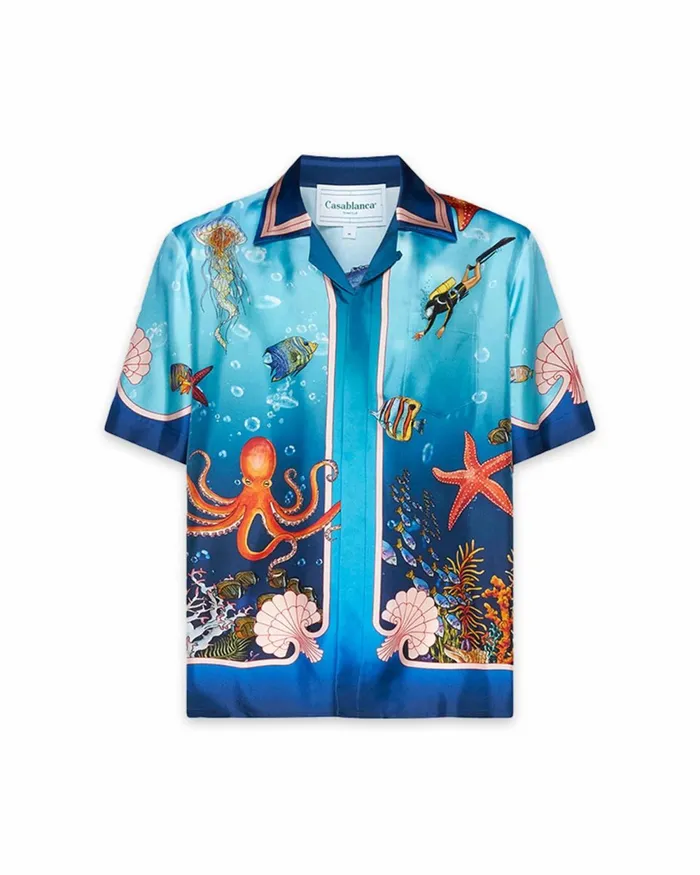 Casablanca Paris Shirts Fond Marin Silk Shirt 8211 Women