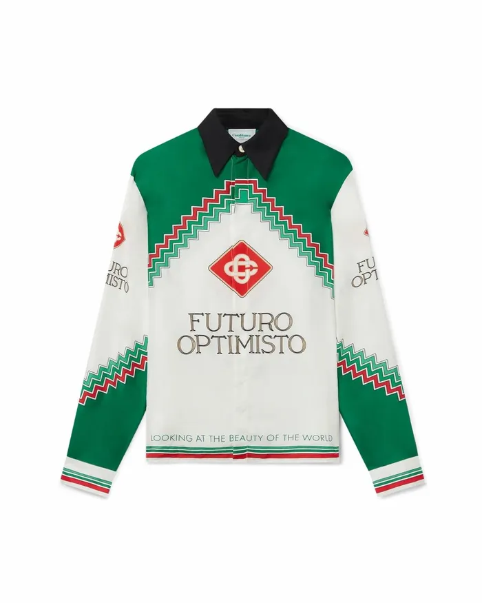 Casablanca Paris Shirts Futuro Optimisto Silk Shirt 8211 Men