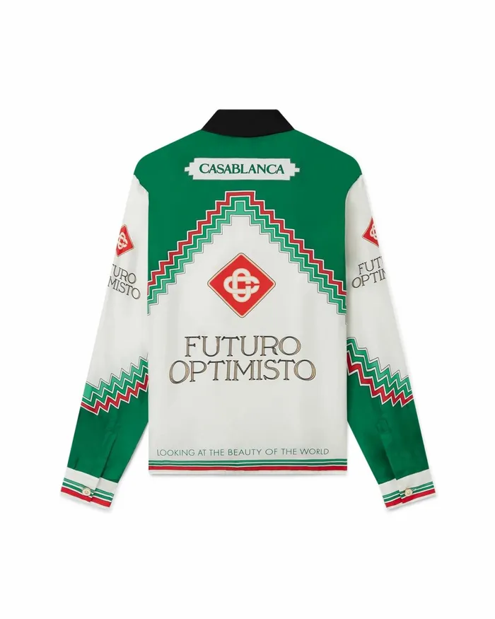 Casablanca Paris Shirts Futuro Optimisto Silk Shirt 8211 Women Casablanca Paris Shirts Futuro Optimisto Silk Shirt 8211 Women