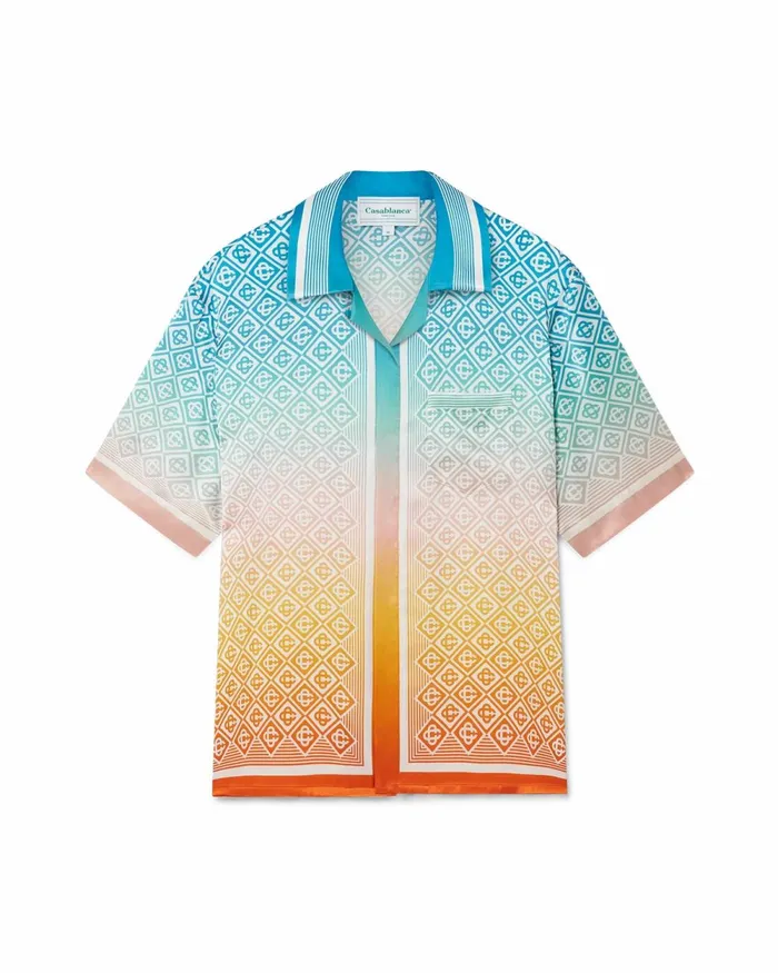 Casablanca Paris Shirts Gradient Monogram Silk Shirt 8211 MenWomen