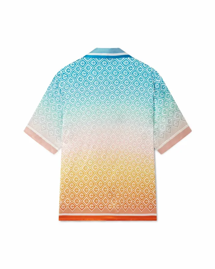 Casablanca Paris Shirts Gradient Monogram Silk Shirt 8211 MenWomen Casablanca Paris Shirts Gradient Monogram Silk Shirt 8211 MenWomen