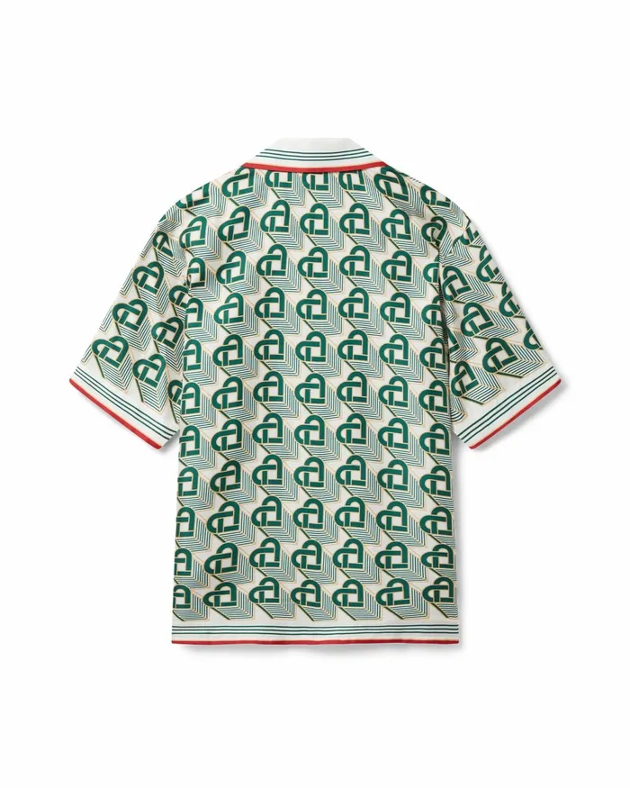 Casablanca Paris Shirts Heart Monogram Silk Shirt 8211 MenWomen Casablanca Paris Shirts Heart Monogram Silk Shirt 8211 MenWomen