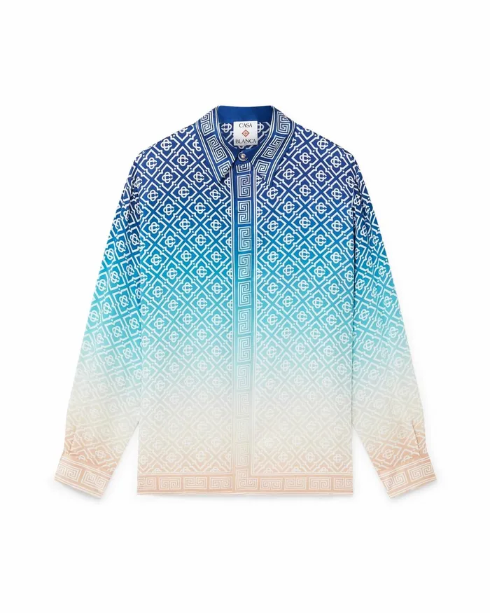 Casablanca Paris Shirts Jacquard Gradient Silk Shirt 8211 MenWomen