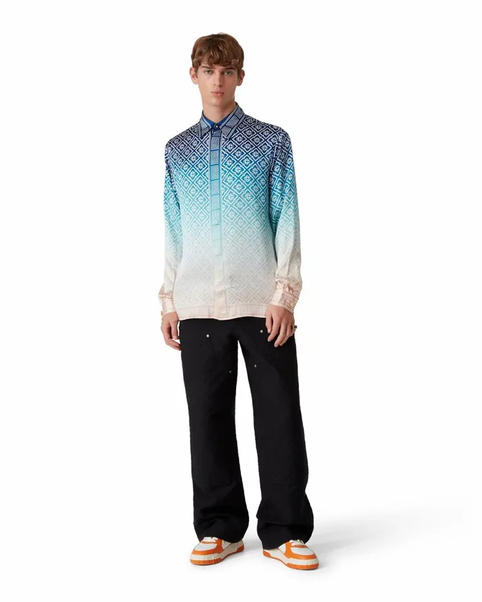 Casablanca Paris Shirts Jacquard Gradient Silk Shirt 8211 MenWomen