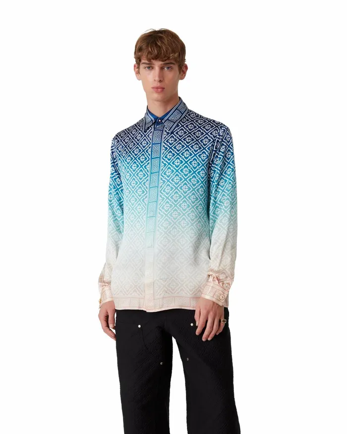 Casablanca Paris Shirts Jacquard Gradient Silk Shirt 8211 MenWomen