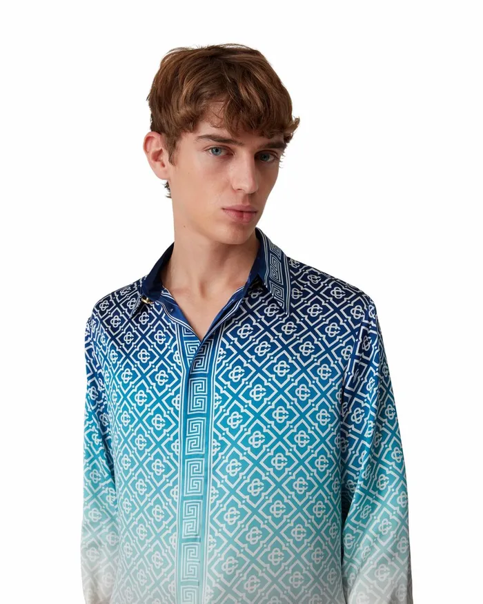 Casablanca Paris Shirts Jacquard Gradient Silk Shirt 8211 MenWomen