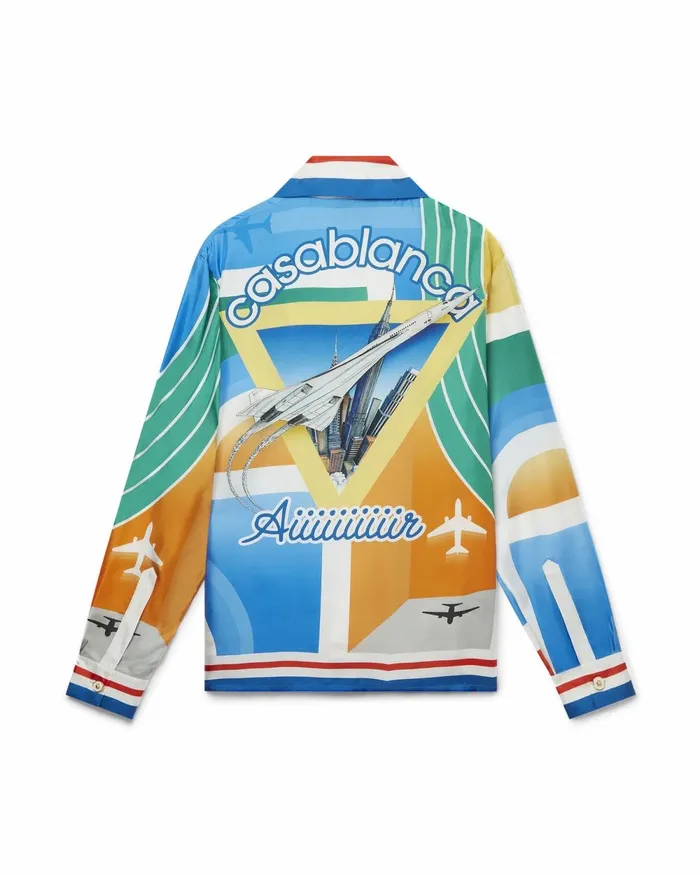 Casablanca Paris Shirts L039 Aeroport Silk Shirt 8211 Men