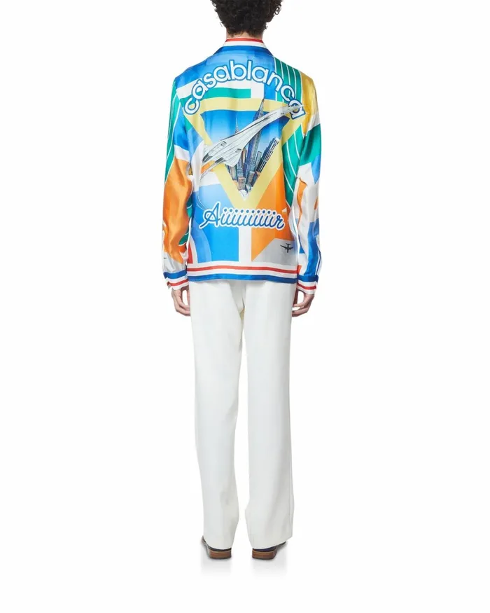 Casablanca Paris Shirts L039 Aeroport Silk Shirt 8211 Men