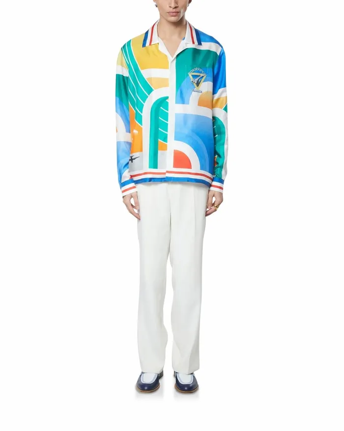Casablanca Paris Shirts L039 Aeroport Silk Shirt 8211 Men