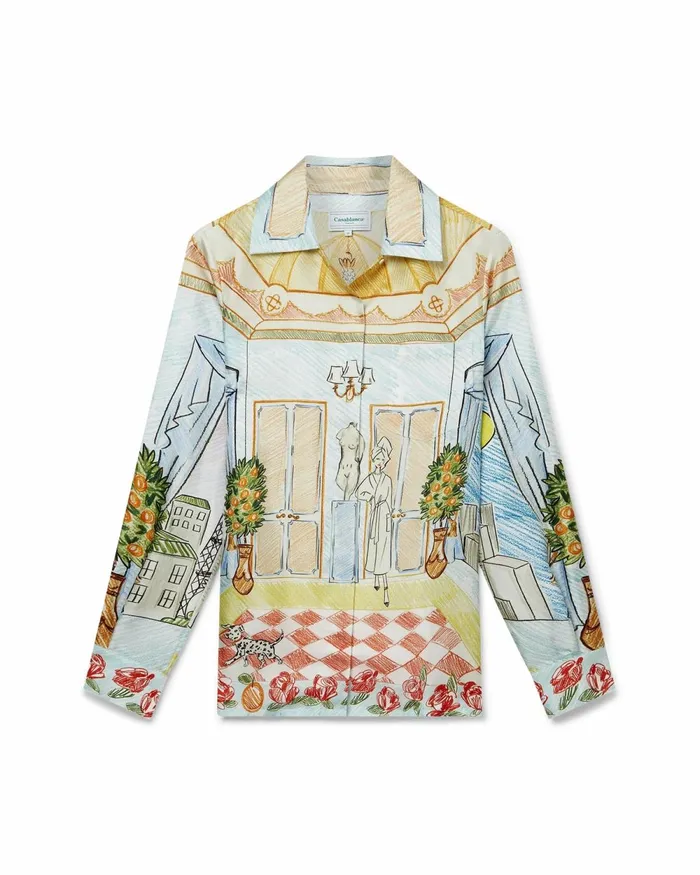Casablanca Paris Shirts L039Appartement De Reve Cuban Collar Silk Shirt 8211 Women