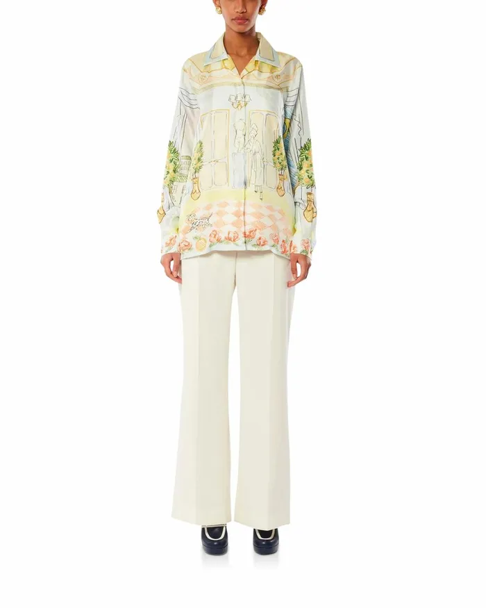 Casablanca Paris Shirts L039Appartement De Reve Cuban Collar Silk Shirt 8211 Women Casablanca Paris Shirts L039Appartement De Reve Cuban Collar Silk Shirt 8211 Women