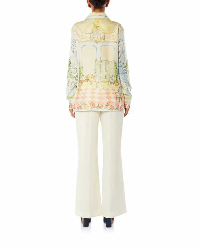 Casablanca Paris Shirts L039Appartement De Reve Cuban Collar Silk Shirt 8211 Women Casablanca Paris Shirts L039Appartement De Reve Cuban Collar Silk Shirt 8211 Women