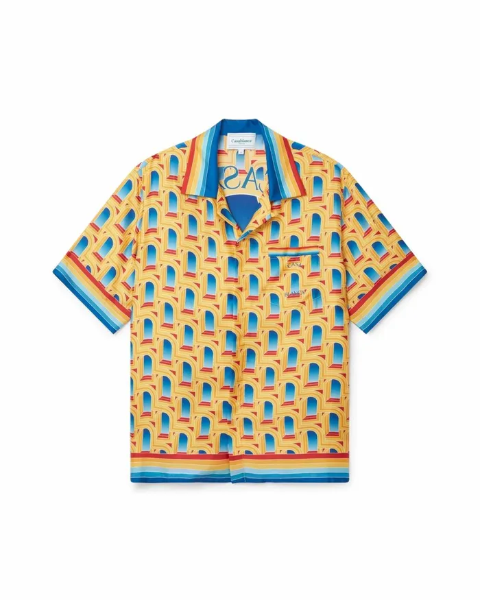 Casablanca Paris Shirts L039Arche De Jour Cuban Collar Silk Shirt 8211 Men Casablanca Paris Shirts L039Arche De Jour Cuban Collar Silk Shirt 8211 Men