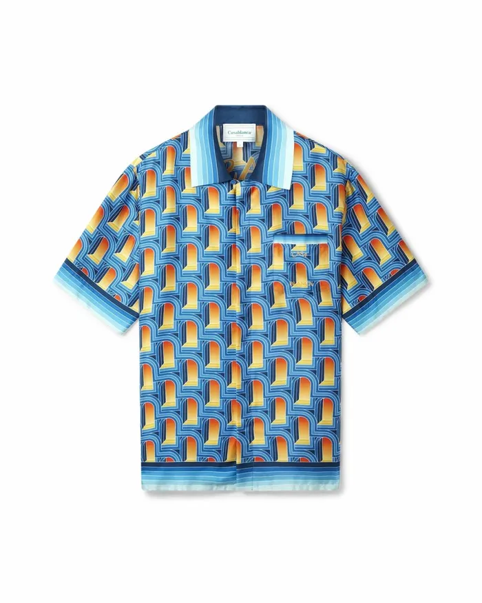 Casablanca Paris Shirts L039Arche De Nuit Cuban Collar Silk Shirt 8211 Men Casablanca Paris Shirts L039Arche De Nuit Cuban Collar Silk Shirt 8211 Men