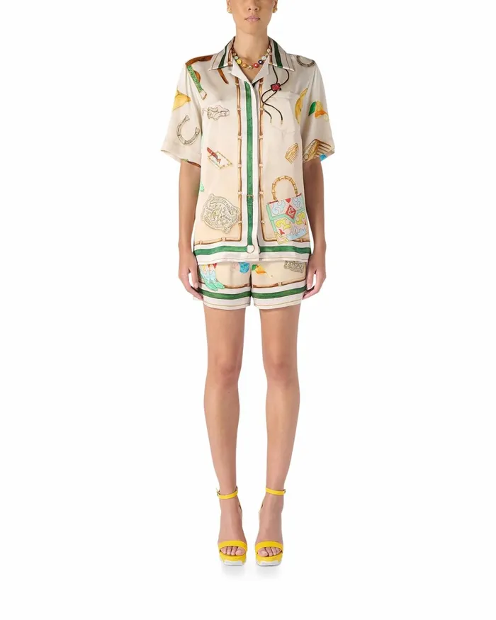 Casablanca Paris Shirts L039Ecurie Blanche Silk Shirt 8211 Women Casablanca Paris Shirts L039Ecurie Blanche Silk Shirt 8211 Women