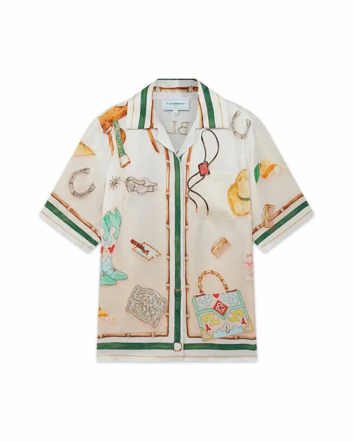 Casablanca Paris Shirts L039Ecurie Blanche Silk Shirt 8211 Women Casablanca Paris Shirts L039Ecurie Blanche Silk Shirt 8211 Women